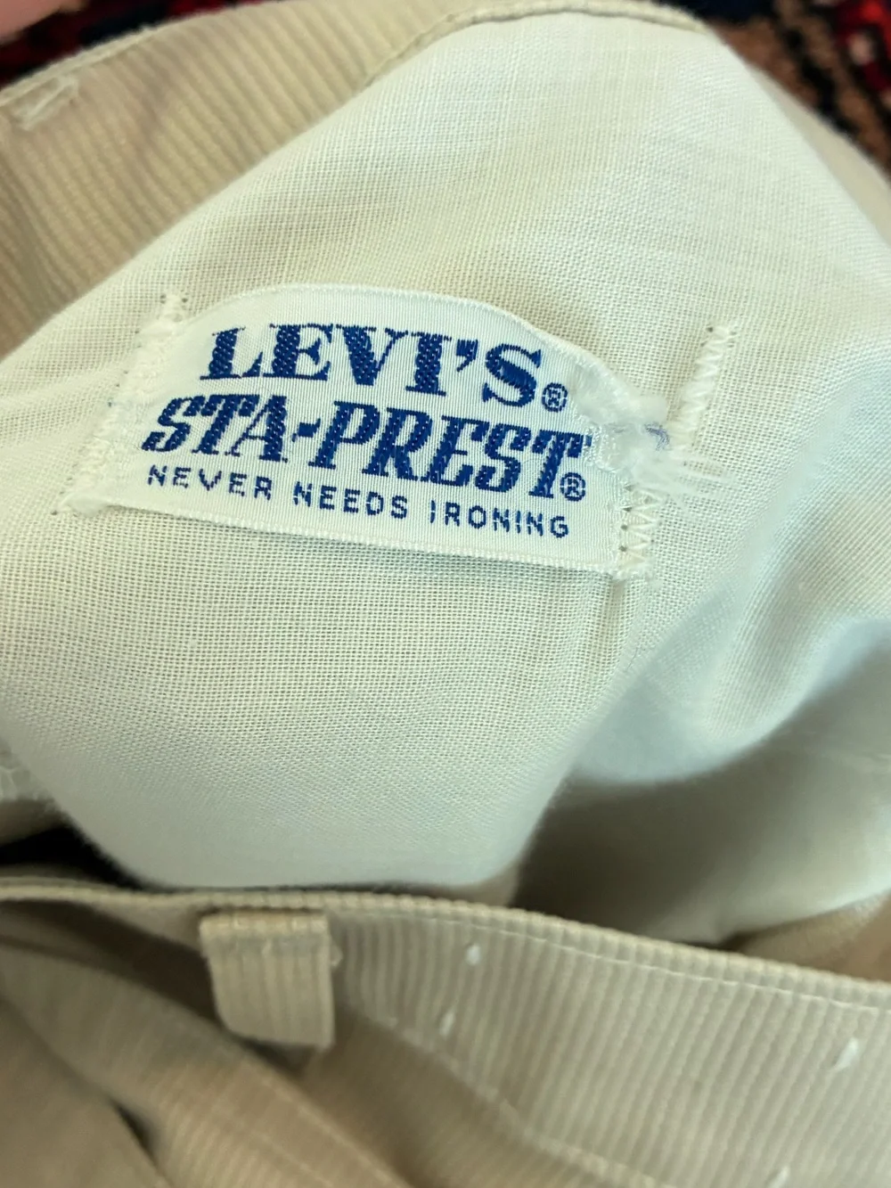 Vintage 70s Levi’s Sta-Prest Corduroy Khaki Kick Flare Pants
